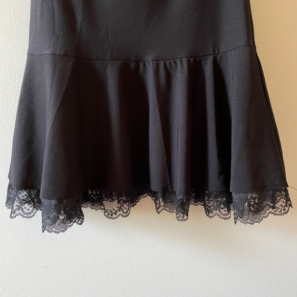 Vintage Black Mini Dress strapless Stretchy Primadonna Canadian, Size S - Picture 2 of 5